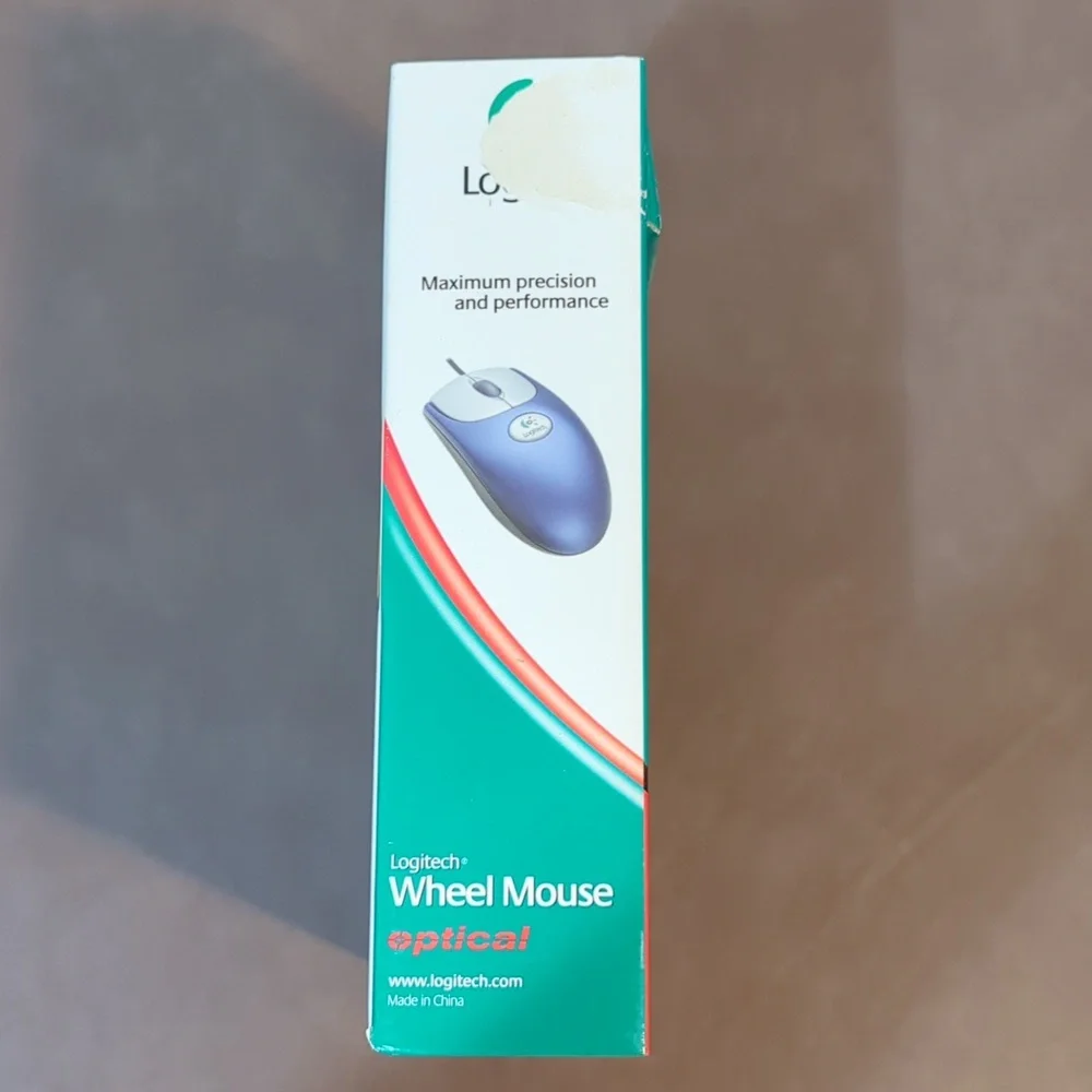 Logitech Optical Wheel Mouse USB PC With Box Paperwork Mouseware